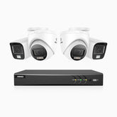 ADLK800 - 4K 8 Channel Dual Light Wired CCTV Security System with 2 Bullet & 2 Turret Cameras, Color & IR Night Vision, 3840x2160@20fps, F/1.6 Super Aperture, 4-In-1 Output Signal, IP67
